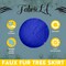 FabricLA Royal Blue Faux Fur Tree Skirt Cut - 60 Inches with Rounded Edges (No Backing) for Holiday Decor